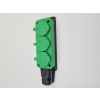 Rozgałęźnik trójnik gumowy listwa 230V IP54 zielony